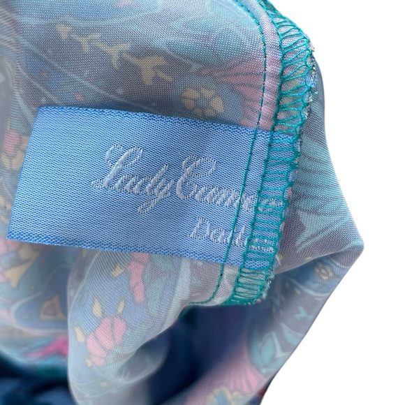 Lady Cameo Vintage 80s Witchy Whimsygoth Floral Paisley Lingerie Mini Slip Dress - Picture 5 of 6